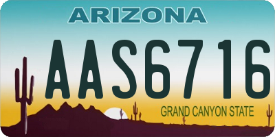 AZ license plate AAS6716