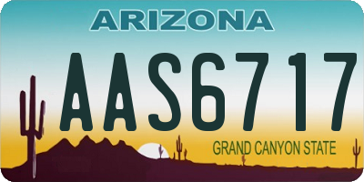 AZ license plate AAS6717