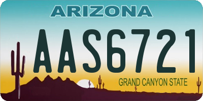 AZ license plate AAS6721