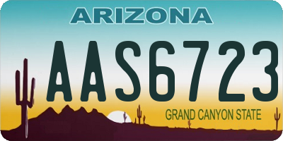 AZ license plate AAS6723
