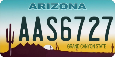 AZ license plate AAS6727