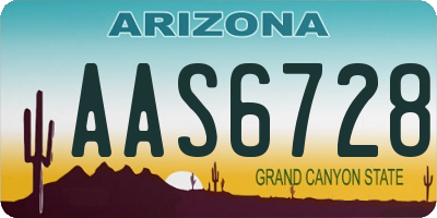 AZ license plate AAS6728