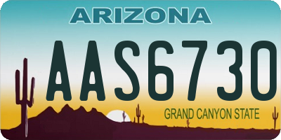 AZ license plate AAS6730