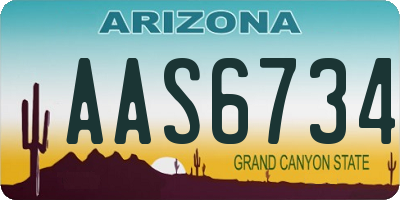 AZ license plate AAS6734