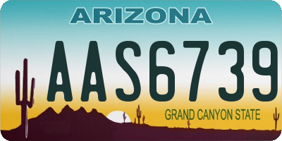 AZ license plate AAS6739