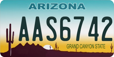 AZ license plate AAS6742