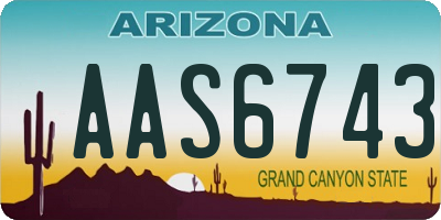 AZ license plate AAS6743