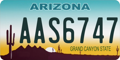 AZ license plate AAS6747