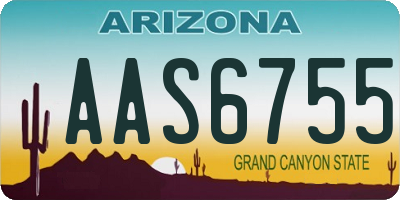 AZ license plate AAS6755