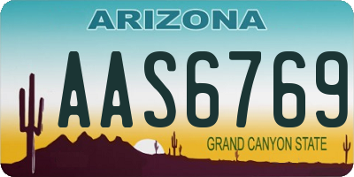 AZ license plate AAS6769