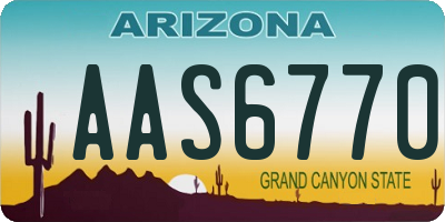 AZ license plate AAS6770