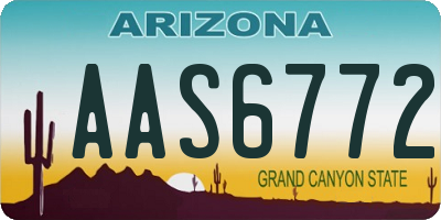 AZ license plate AAS6772