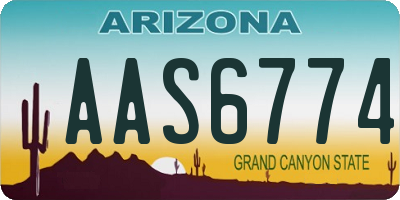 AZ license plate AAS6774