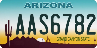 AZ license plate AAS6782