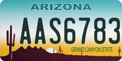 AZ license plate AAS6783