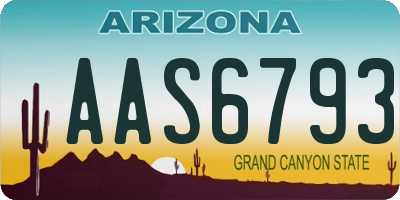 AZ license plate AAS6793