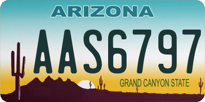 AZ license plate AAS6797