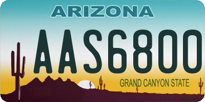 AZ license plate AAS6800