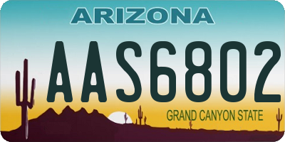 AZ license plate AAS6802