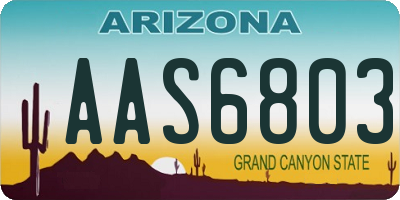 AZ license plate AAS6803