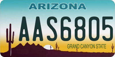 AZ license plate AAS6805