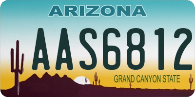 AZ license plate AAS6812