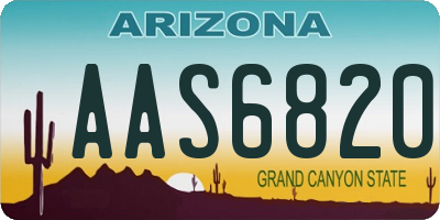 AZ license plate AAS6820