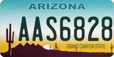 AZ license plate AAS6828