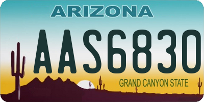 AZ license plate AAS6830