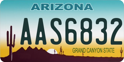 AZ license plate AAS6832