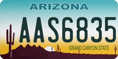 AZ license plate AAS6835
