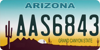 AZ license plate AAS6843