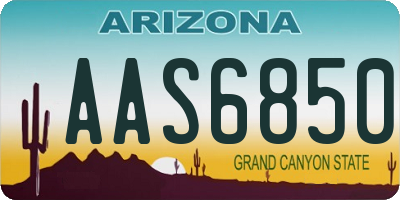 AZ license plate AAS6850