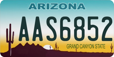 AZ license plate AAS6852