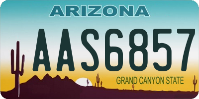 AZ license plate AAS6857