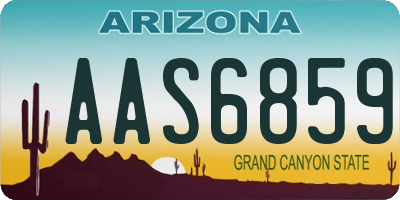 AZ license plate AAS6859