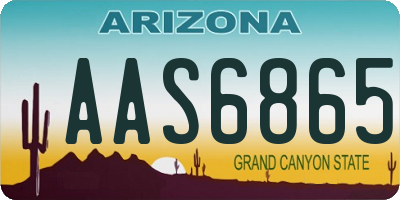 AZ license plate AAS6865