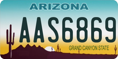 AZ license plate AAS6869