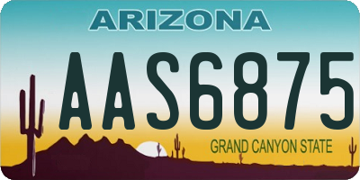 AZ license plate AAS6875