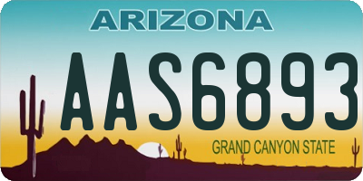AZ license plate AAS6893