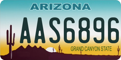 AZ license plate AAS6896