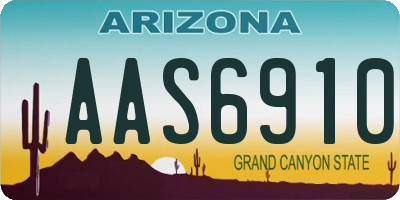 AZ license plate AAS6910