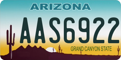 AZ license plate AAS6922