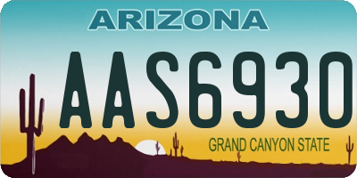 AZ license plate AAS6930