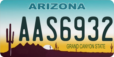 AZ license plate AAS6932