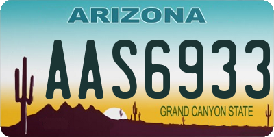 AZ license plate AAS6933