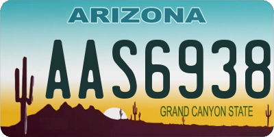 AZ license plate AAS6938