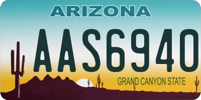 AZ license plate AAS6940