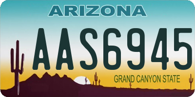 AZ license plate AAS6945