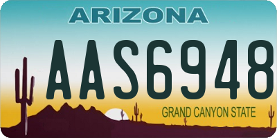 AZ license plate AAS6948